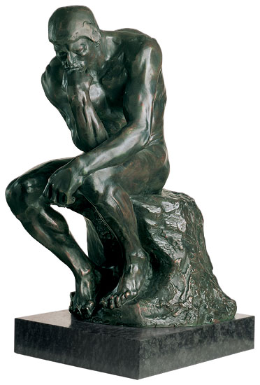 Skulptur "Der Denker" (38 cm), Version in Kunstbronze