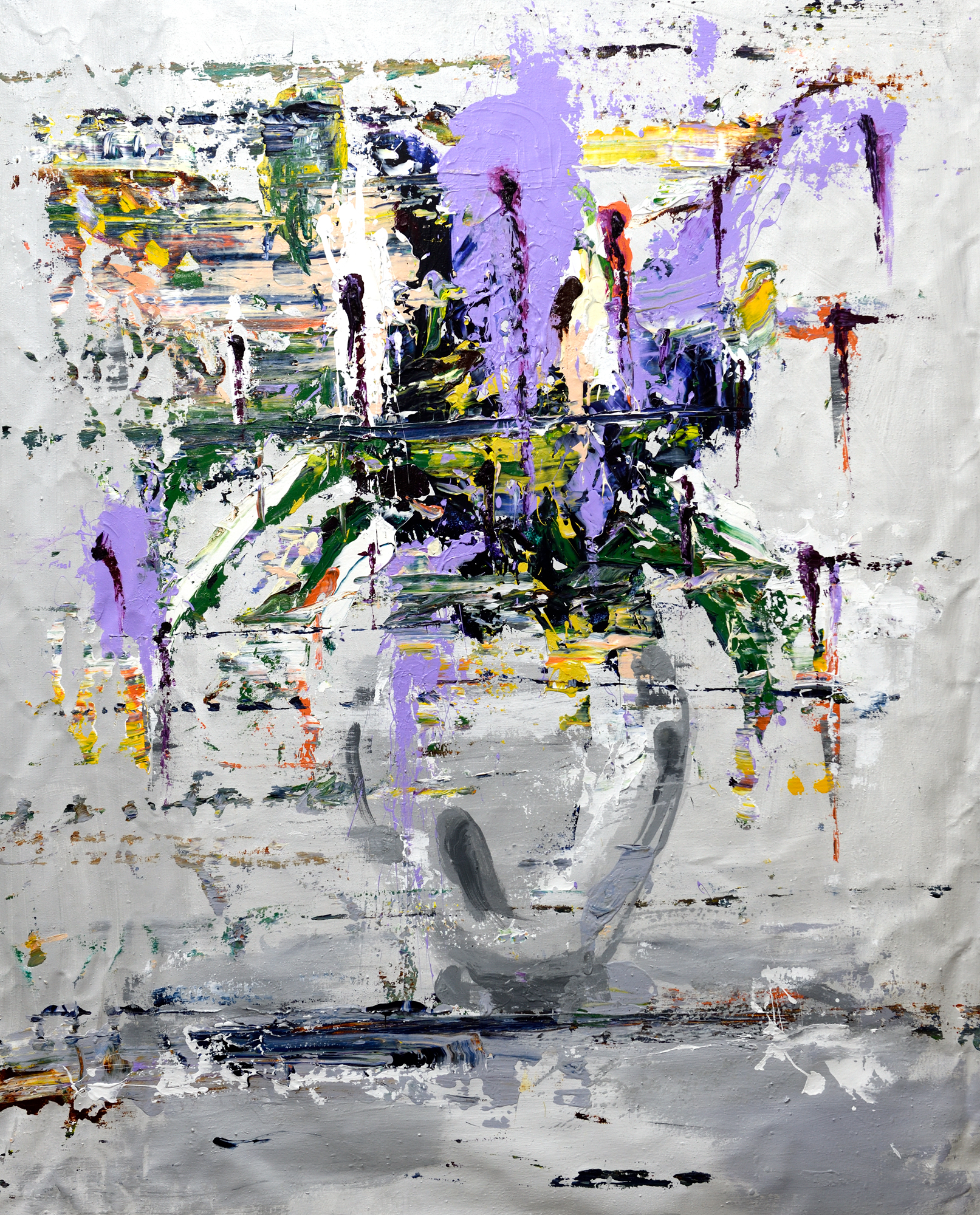 Lars Teichmann: Bild ‚flower-bouquet-grey-1‘ (2024) (Unikat)