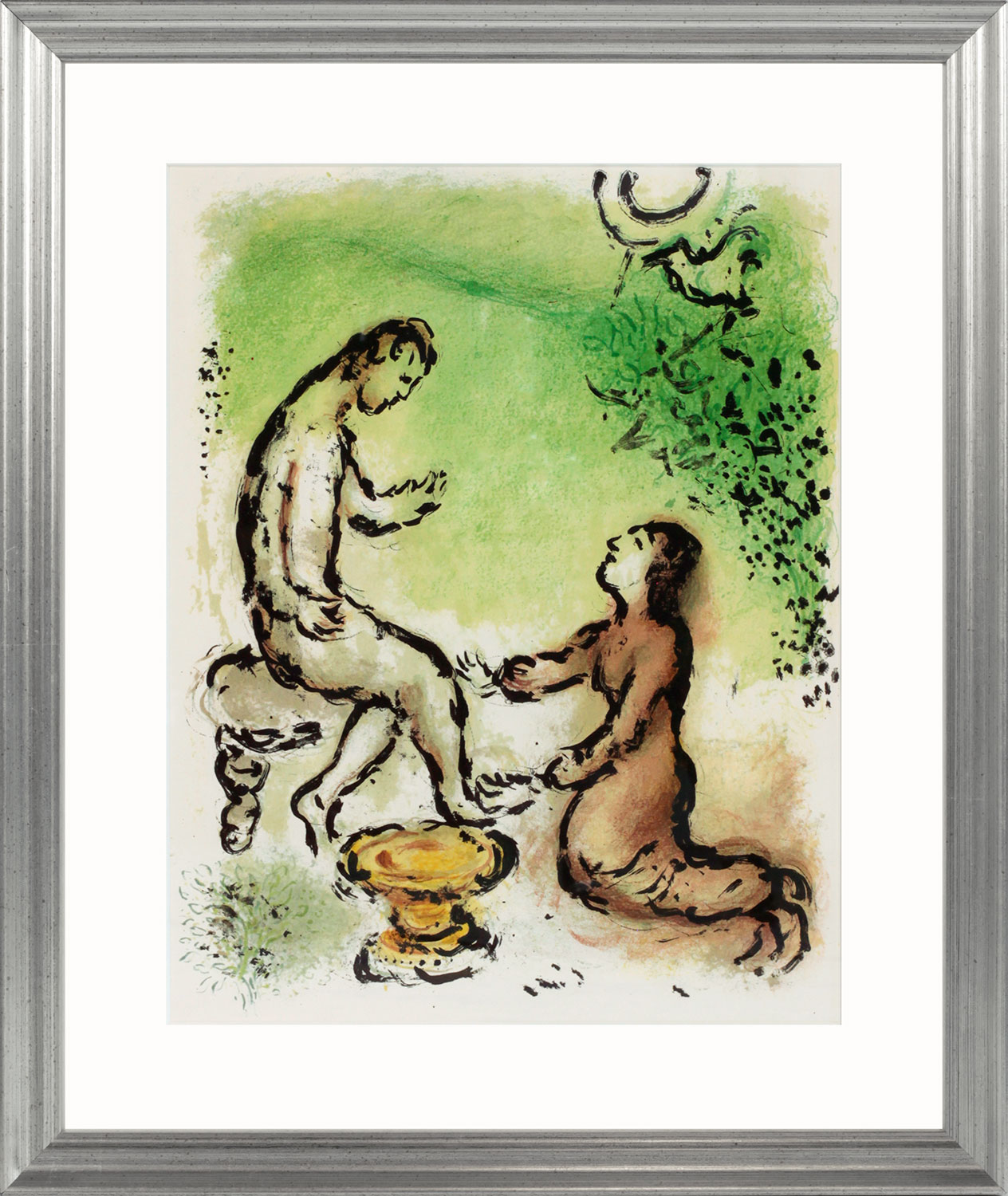Bild "Die Odyssee - Odysseus und Eurykleia" (1989), gerahmt von Marc Chagall