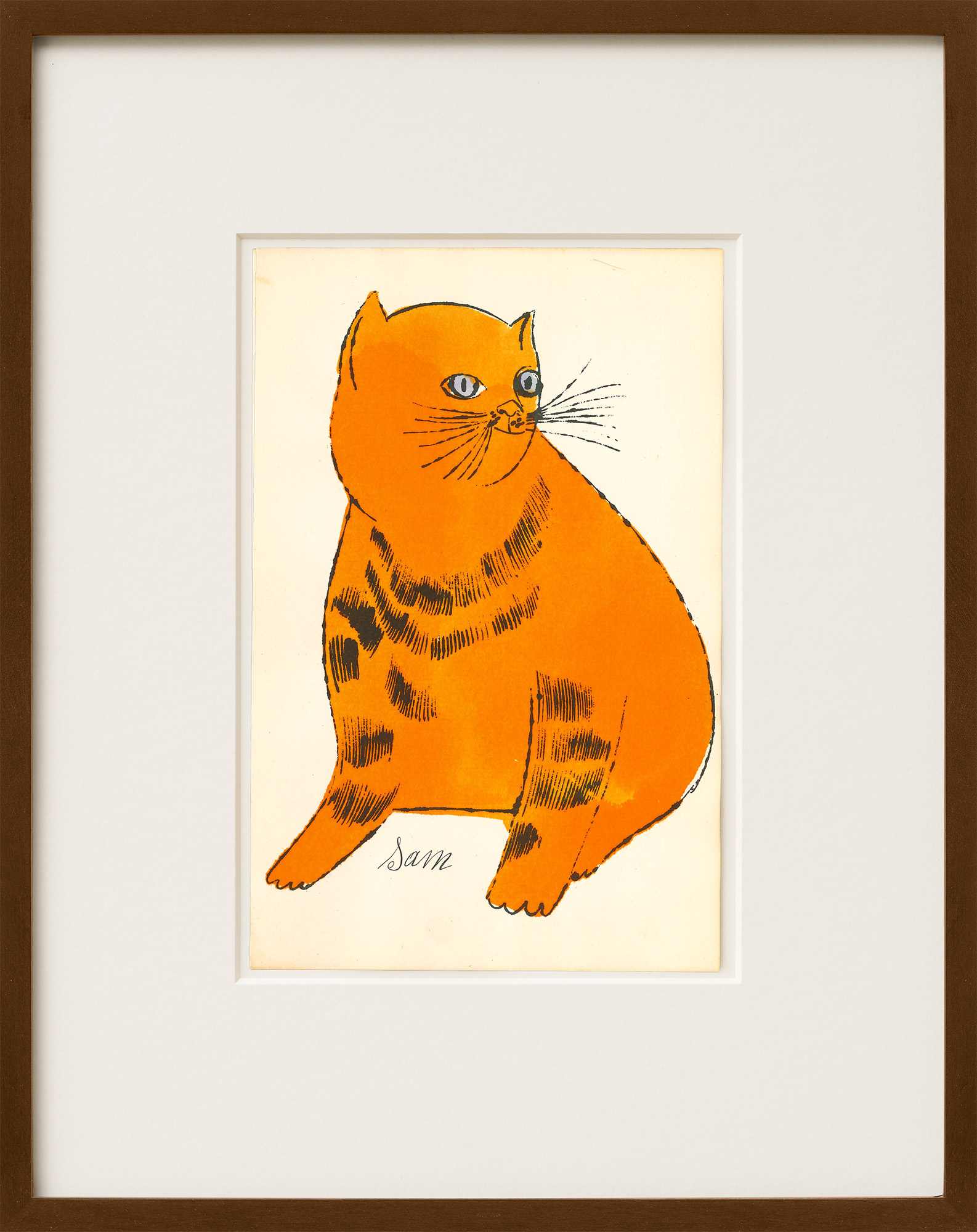 Andy Warhol: Bild ‚25 Cats Name(d) Sam and one Blue Pussy (FS IV.61 B)‘ (1954) (Serielles Unikat)