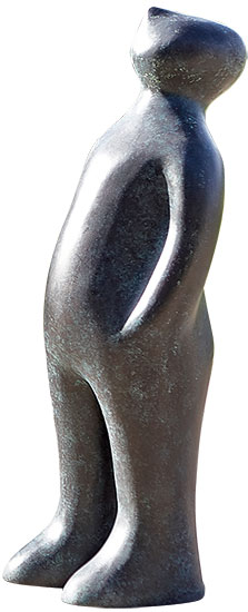 Sculpture "The Visitor", bronze version by Guido Deleu