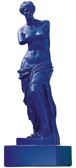 Skulptur "Venus von Milo - Blau" (Reduktion, Höhe 32 cm), Kunstmarmor