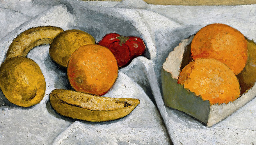 Stillleben 'Stillleben mit Orangen, Bananen, Zitronen und Tomate' von Paula Modersohn-Becker 