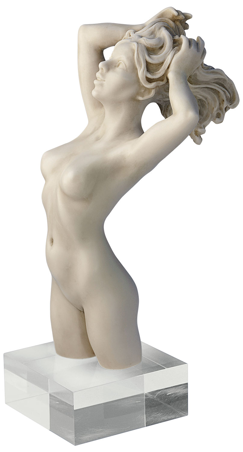 Skulptur "Weiblicher Akt", Version in Kunstmarmor von Roman Johann Strobl