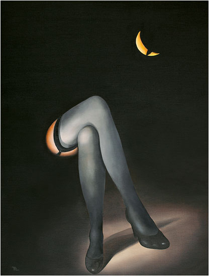 Bild "Geteilter Mond", auf Keilrahmen von Norman Alden Cutler