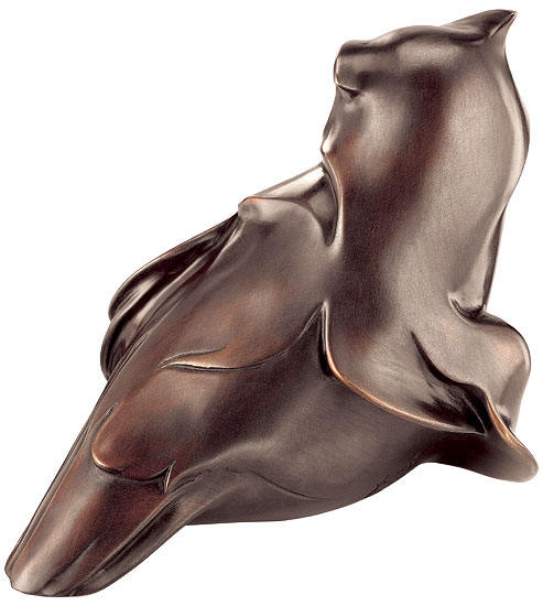 Skulptur "Eule mit Jungvogel", Bronze von Jochen Bauer