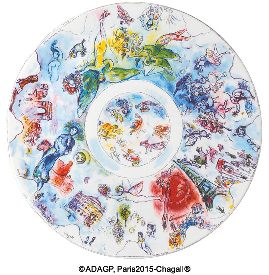 Marc Chagall Collection by Bernardaud - "La Coupole de I'Opéra Garnier" underplate / bowl, porcelain by Marc Chagall