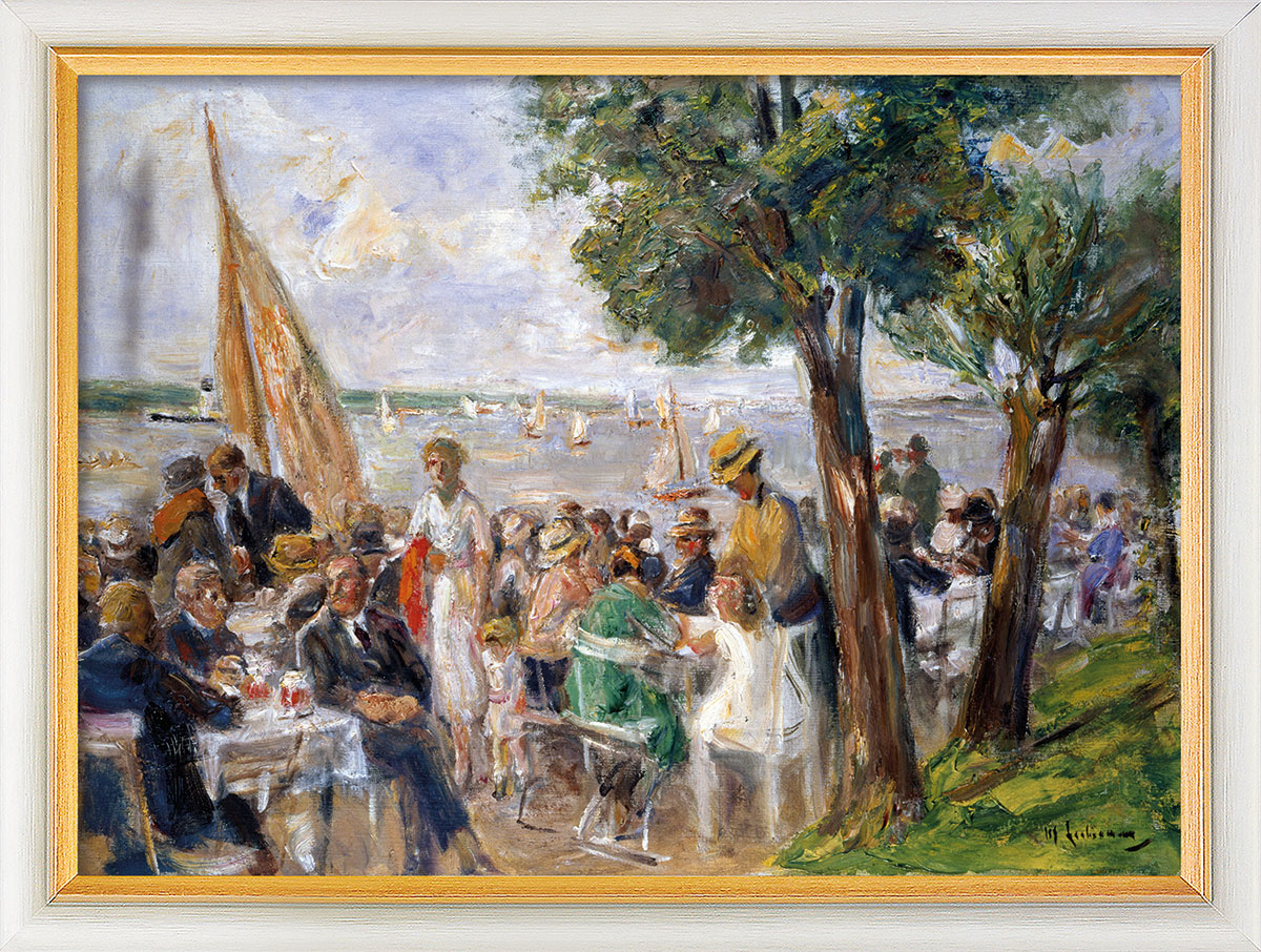 Bild "Gartenlokal an der Havel" (1932), gerahmt von Max Liebermann