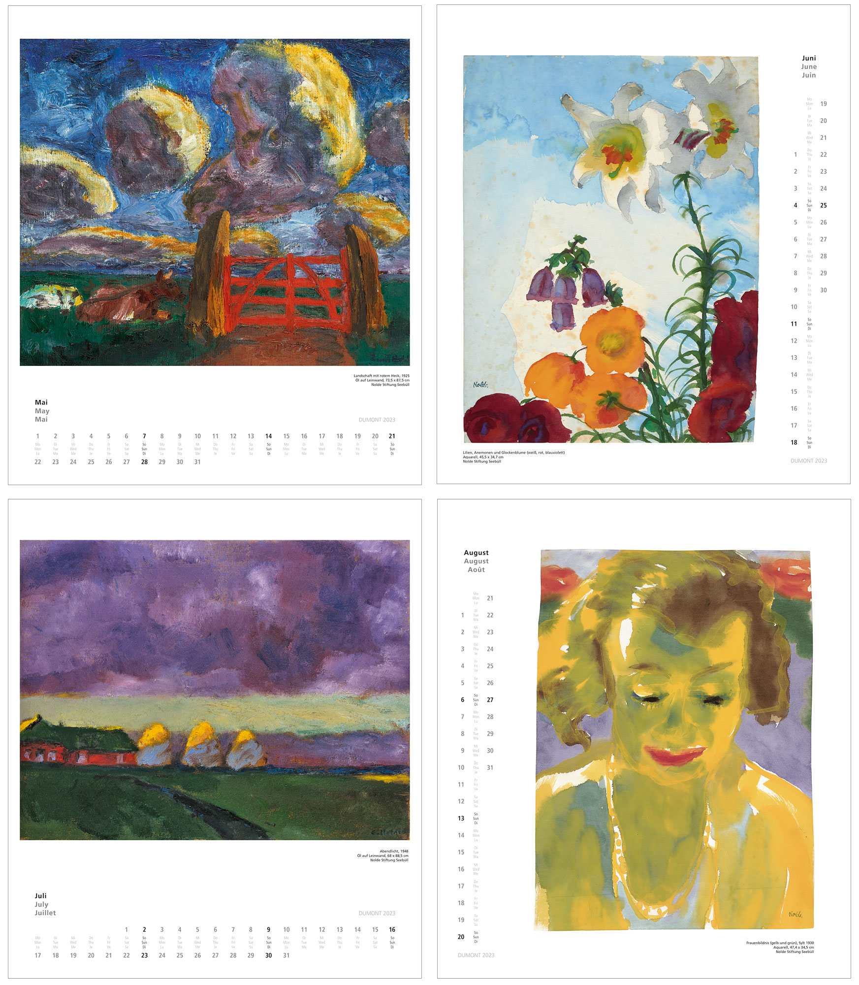 Artist calendar 2023 by Emil Nolde