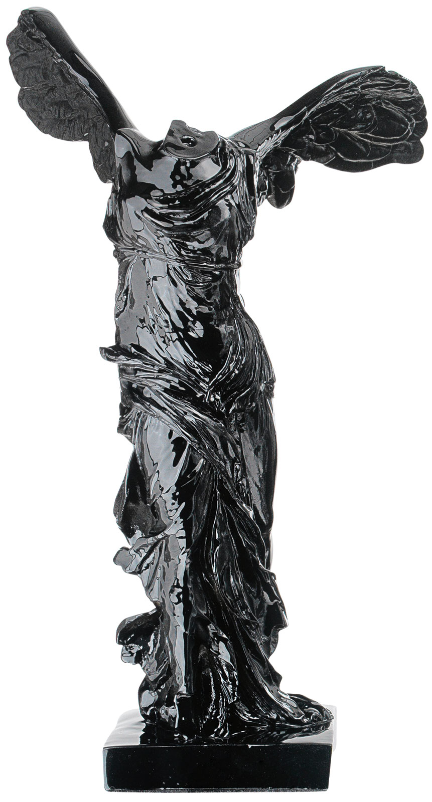 Skulptur "Nike von Samothrake", Kunstguss schwarz