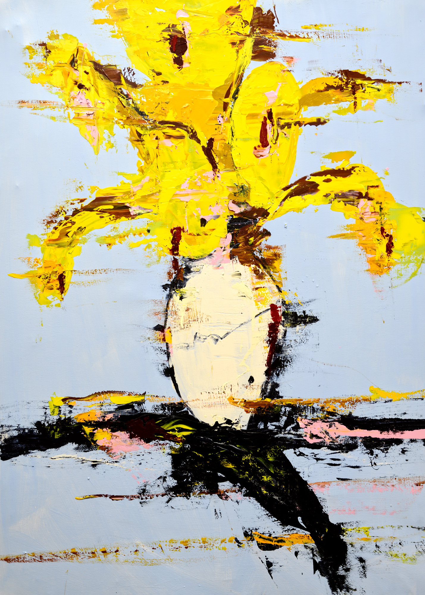 Lars Teichmann: Bild ‚yellow-flowers-3‘ (2024) (Unikat)