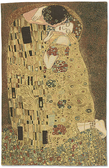 Gustav Klimt Der Kuss Gobelin Wandbehang Wandteppich Jacquard Weave 196x140cm