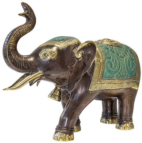 Skulptur "Elefant", Bronze handbemalt