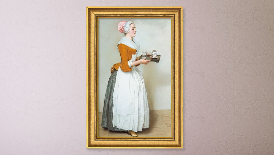 Jean-Étienne Liotard: Picture "Chocolate Girl" (1743-45), framed