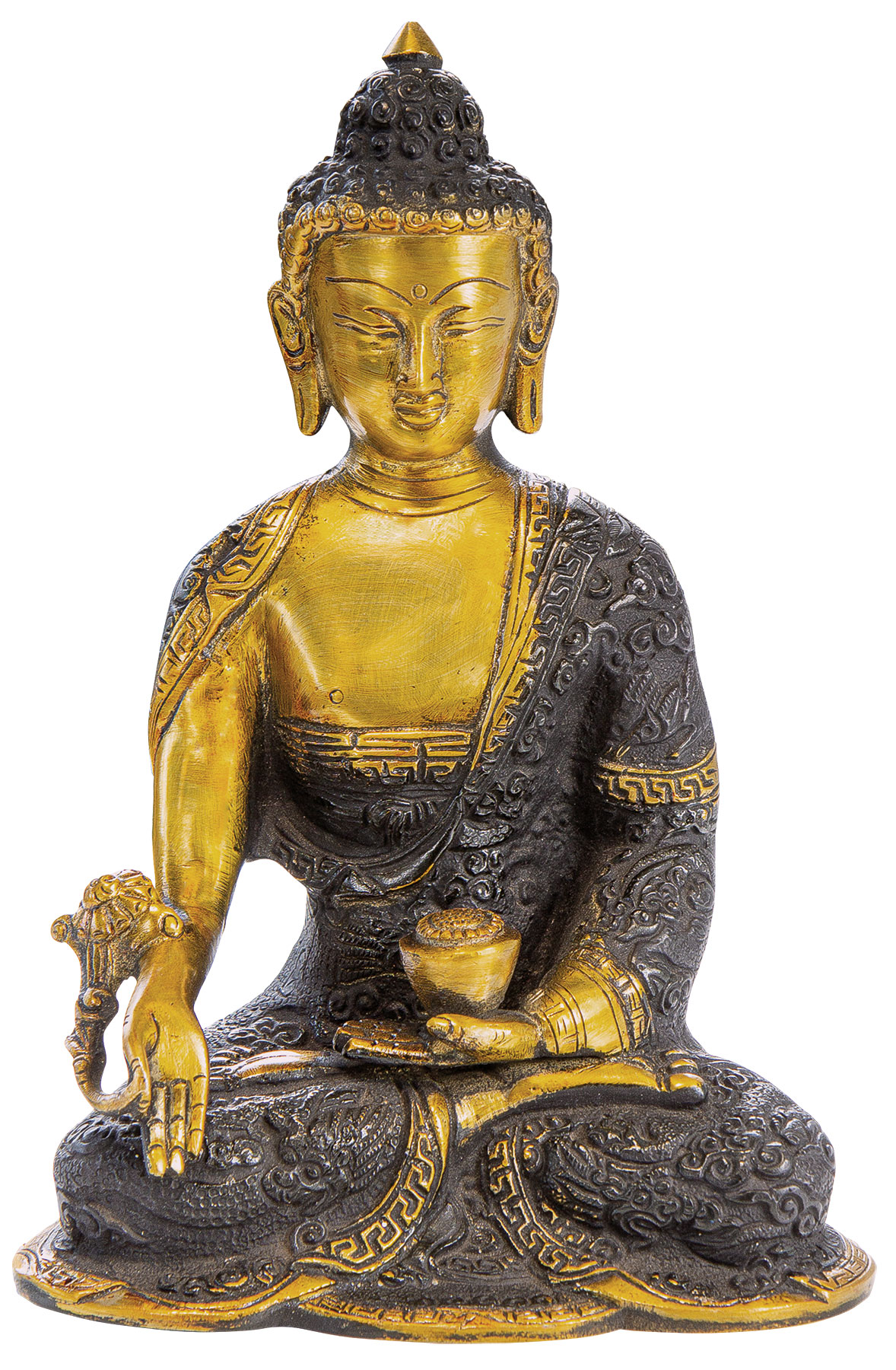 Medizinbuddha Medizin Buddha aus Messing für Gesundheit 39 cm 7,9 Buddhismus 