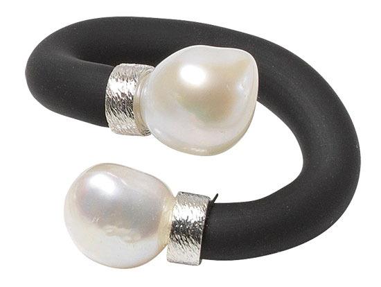 Ring "Mother of Pearl", Version versilbert