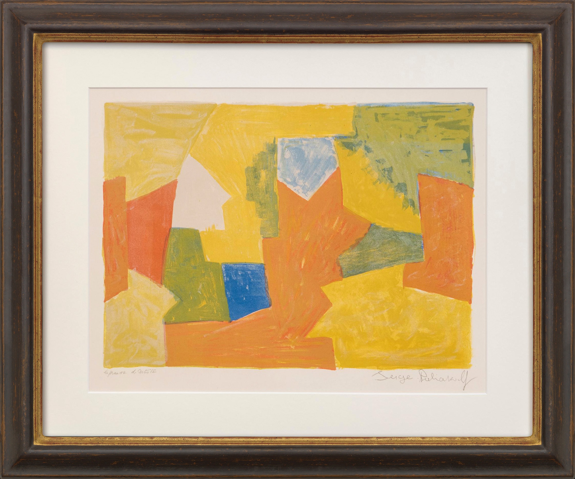 Serge Poliakoff: Bild ‚Composition jaune, orange et verte‘ (1957)