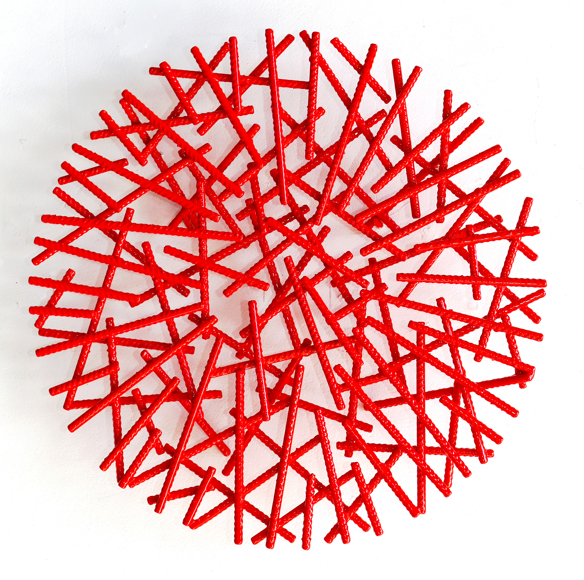Christine Liebich: Wandobjekt ‚Maze Round Red‘ (2025) (Unikat)