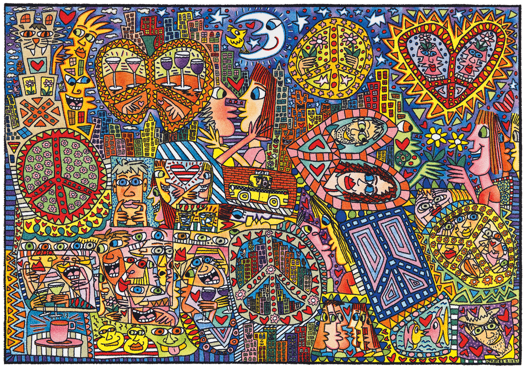Carpet "Give Peace a Chance" (230 x 160 cm) by James Rizzi