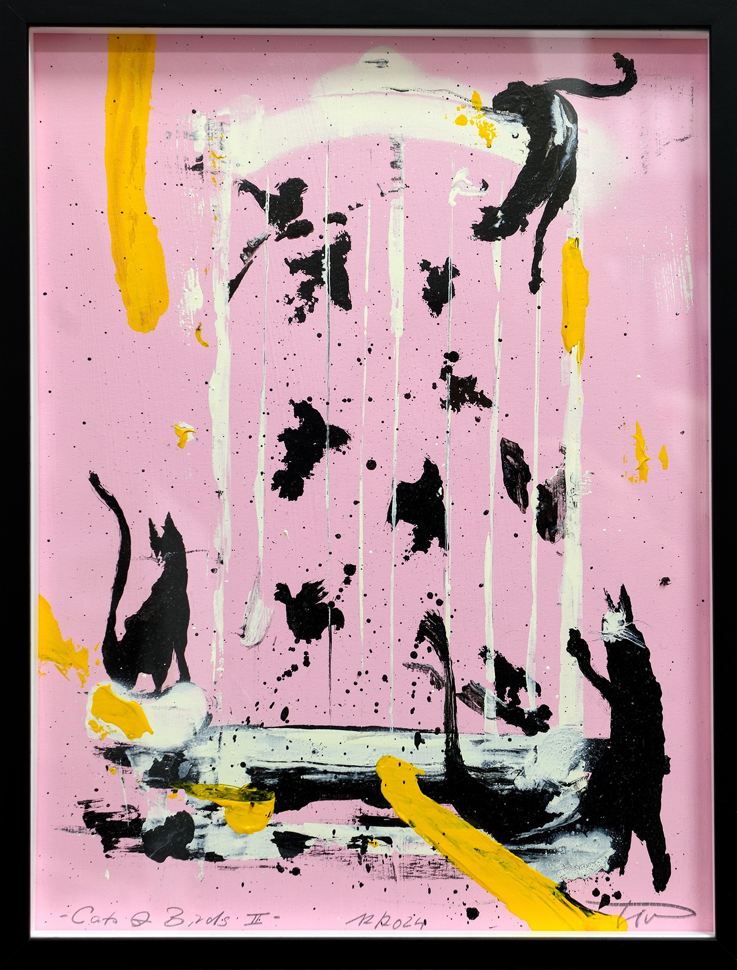 Lars Teichmann: Bild ‚cats-and-birds-2‘ (2024) (Unikat)