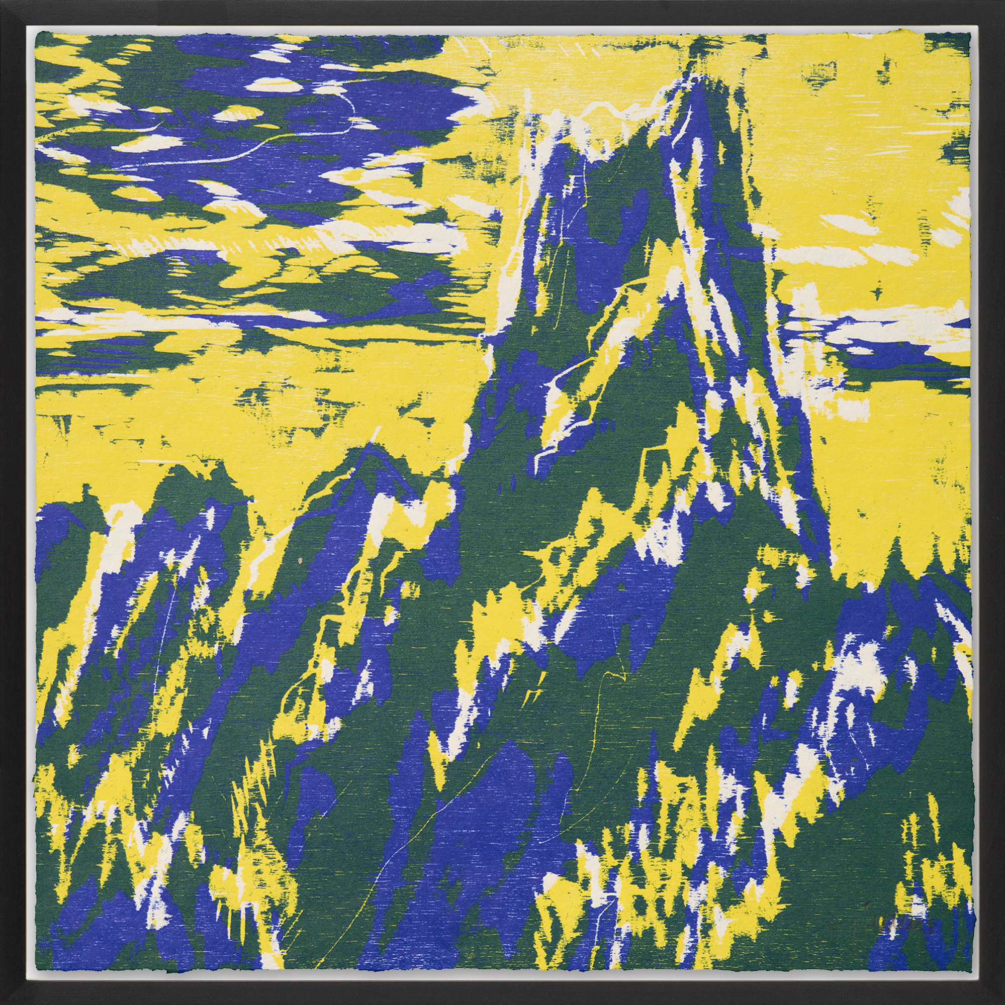 Bernd Zimmer: Bild ‚Tinzenhorn (gelb/blau)‘ (2015/19) (Unikat)