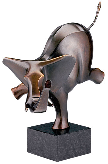 Skulptur "Happy Elefant" (2004), Bronze von Evert den Hartog