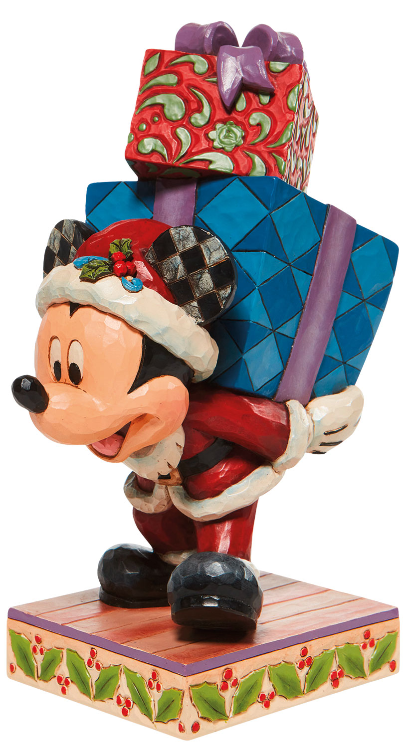 Skulptur "Mickey mit Geschenken", Kunstguss von Jim Shore
