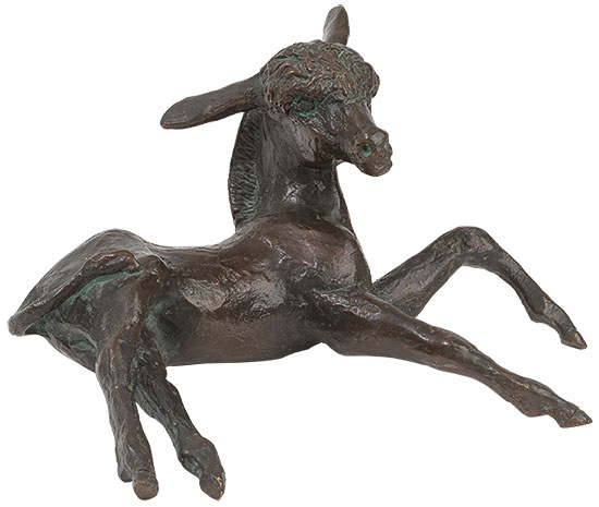 Skulptur "Eselfohlen", Bronze von Kurt Arentz