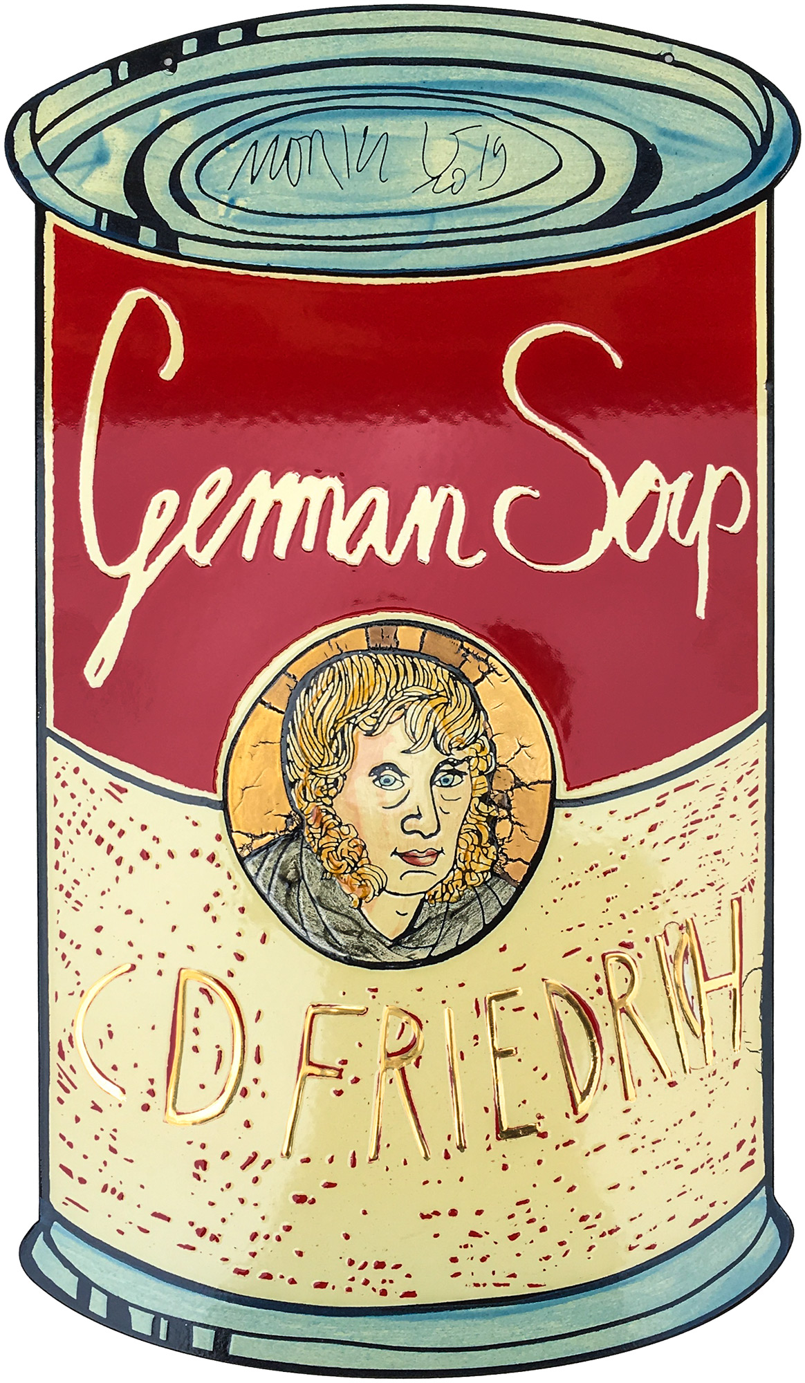 Wandobjekt "German Soup, C. D. Friedrich" (2019) (Unikat),  Emaille von Moritz Götze