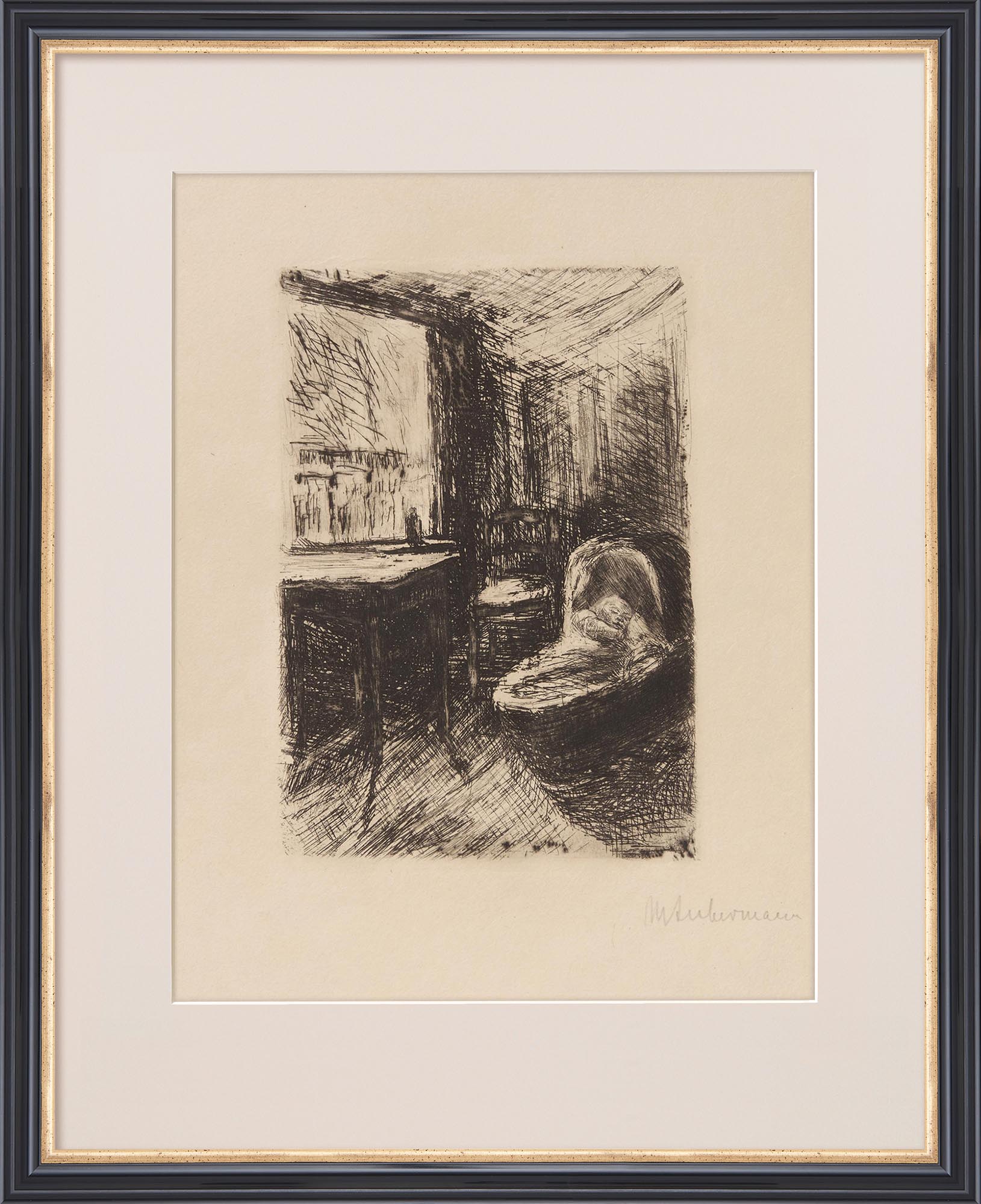 Max Liebermann: Bild ‚Kind im Wiegenkorb‘ (1890)