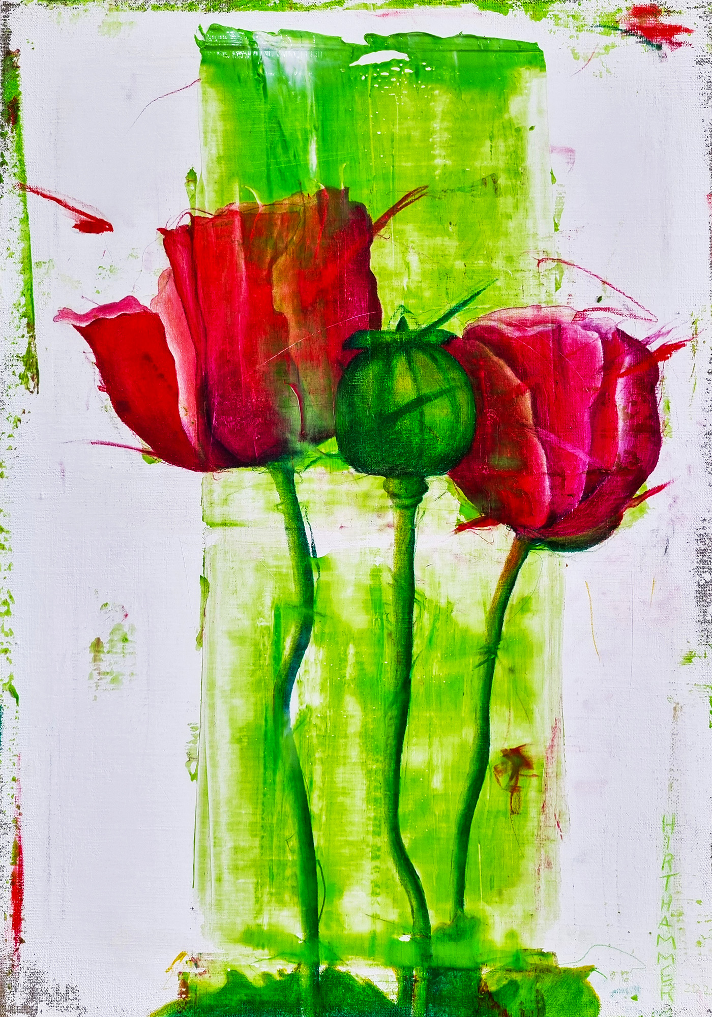 Josef Hirthammer: Bild ‚explosion in red‘ (2021) (Unikat)