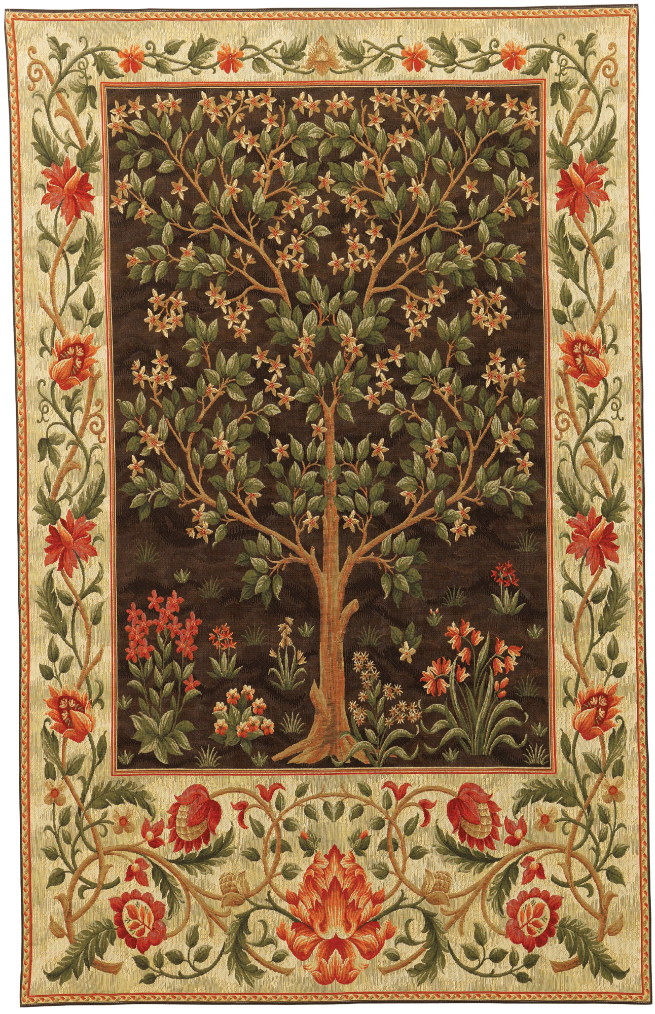 Tapestry "Tree of Life" (brown, large, 145 x 90 cm) - after William Morris