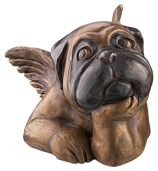 Sculpture "Sistine Pug (with chin resting)", bronze version by Loriot
