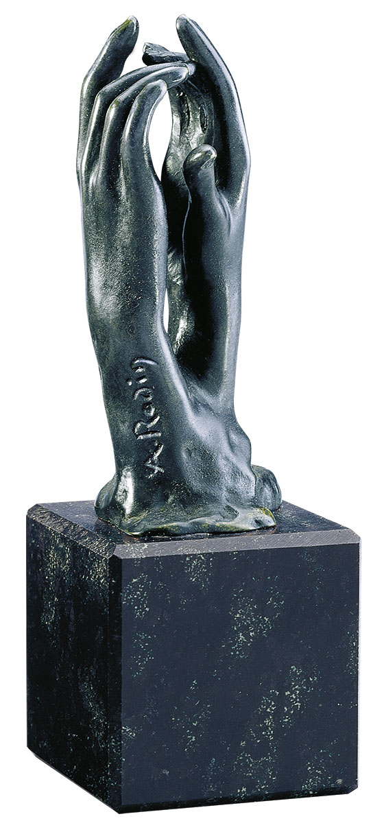Skulptur "Die Kathedrale" (Étude pour le secret), Version in Bronze von Auguste Rodin