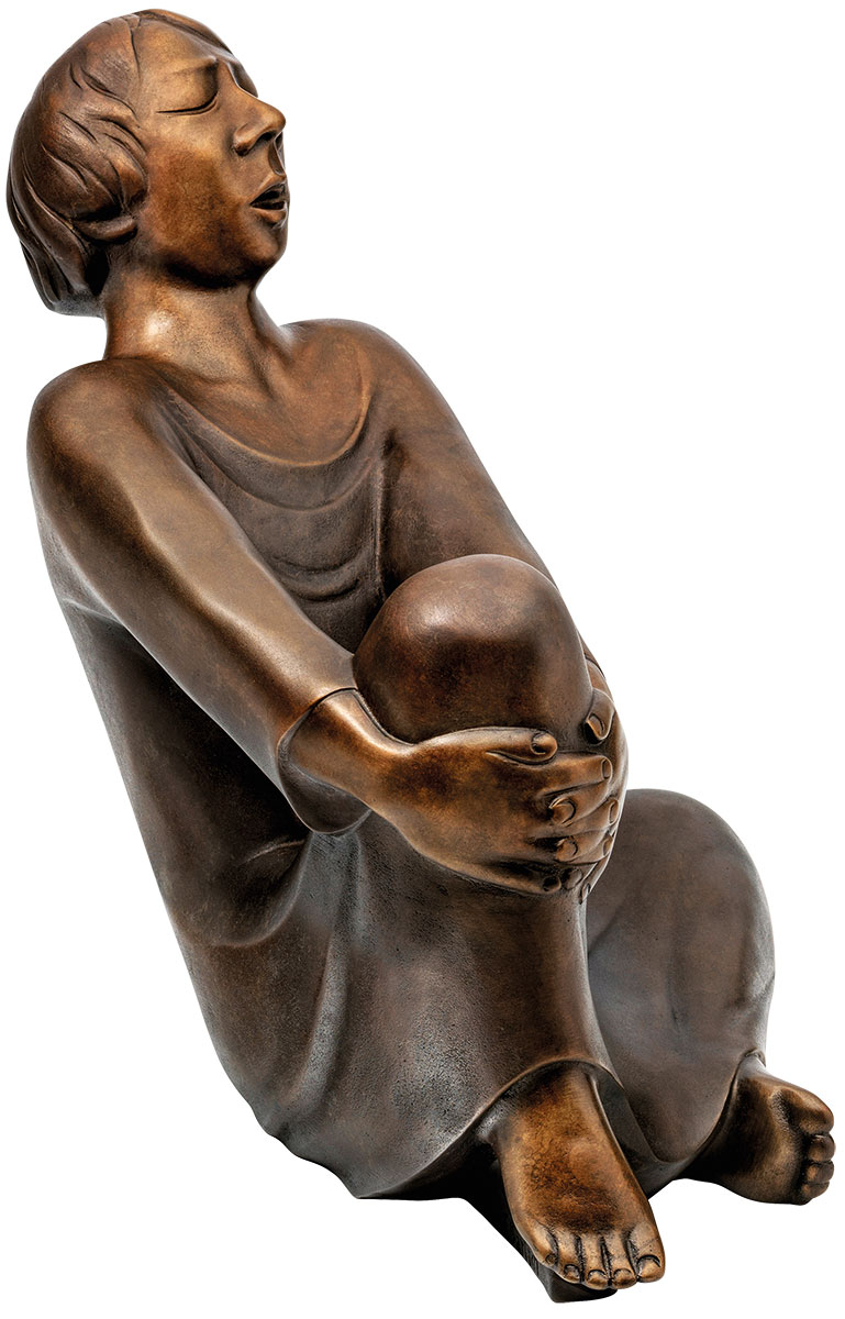 Skulptur "Der singende Mann" (1928), Reduktion in Bronze, Höhe 34 cm von Ernst Barlach