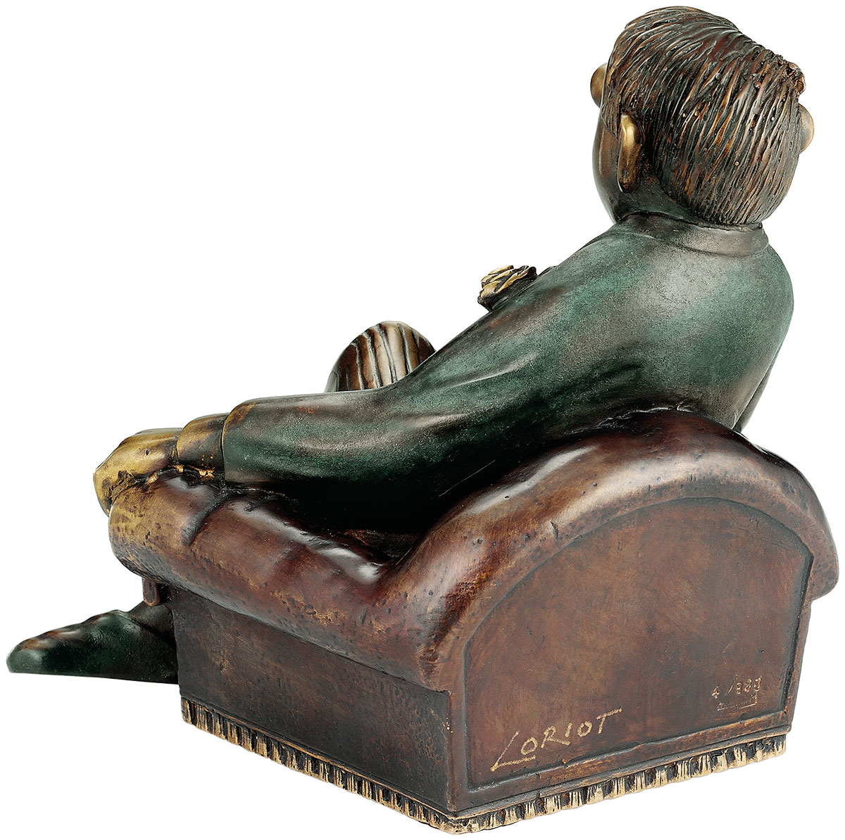 Skulptur "Herr im Sessel", Bronze von Loriot