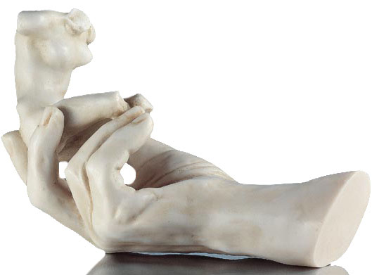 Skulptur "Die Hand Gottes" (1917), Version in Kunstmarmor von Auguste Rodin