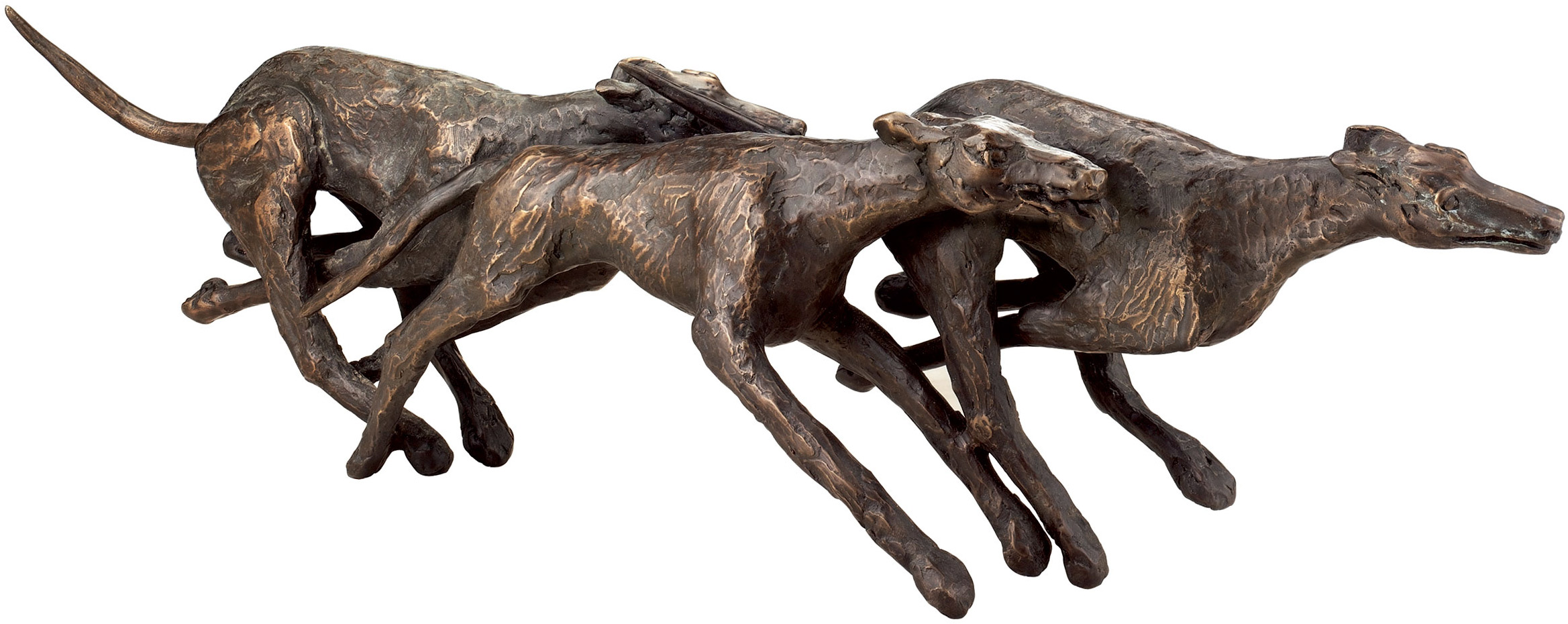 Skulpturengruppe "Windhunde", Bronze von Kurt Arentz