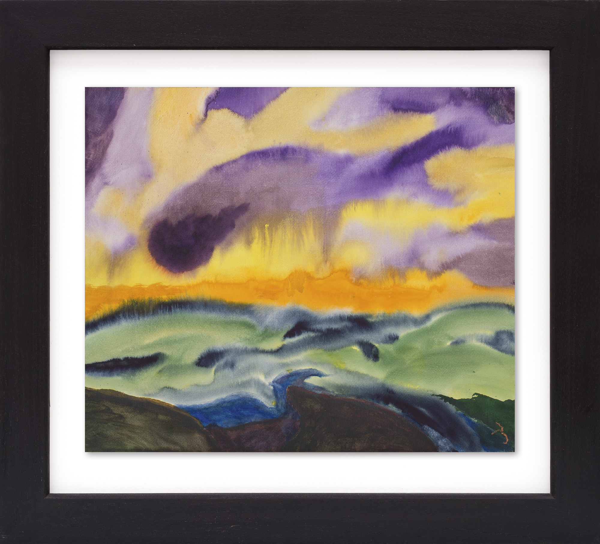 Herbert Beck: Bild ‚Gelb-violetter Himmel‘ (Unikat)