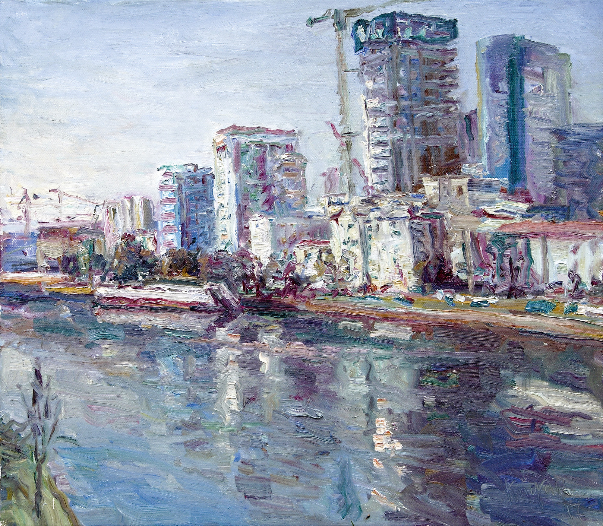 André Krigar: Bild ‚Blick vom Eisernen Steg (Frankfurt am Main)‘ (2017) (Unikat)