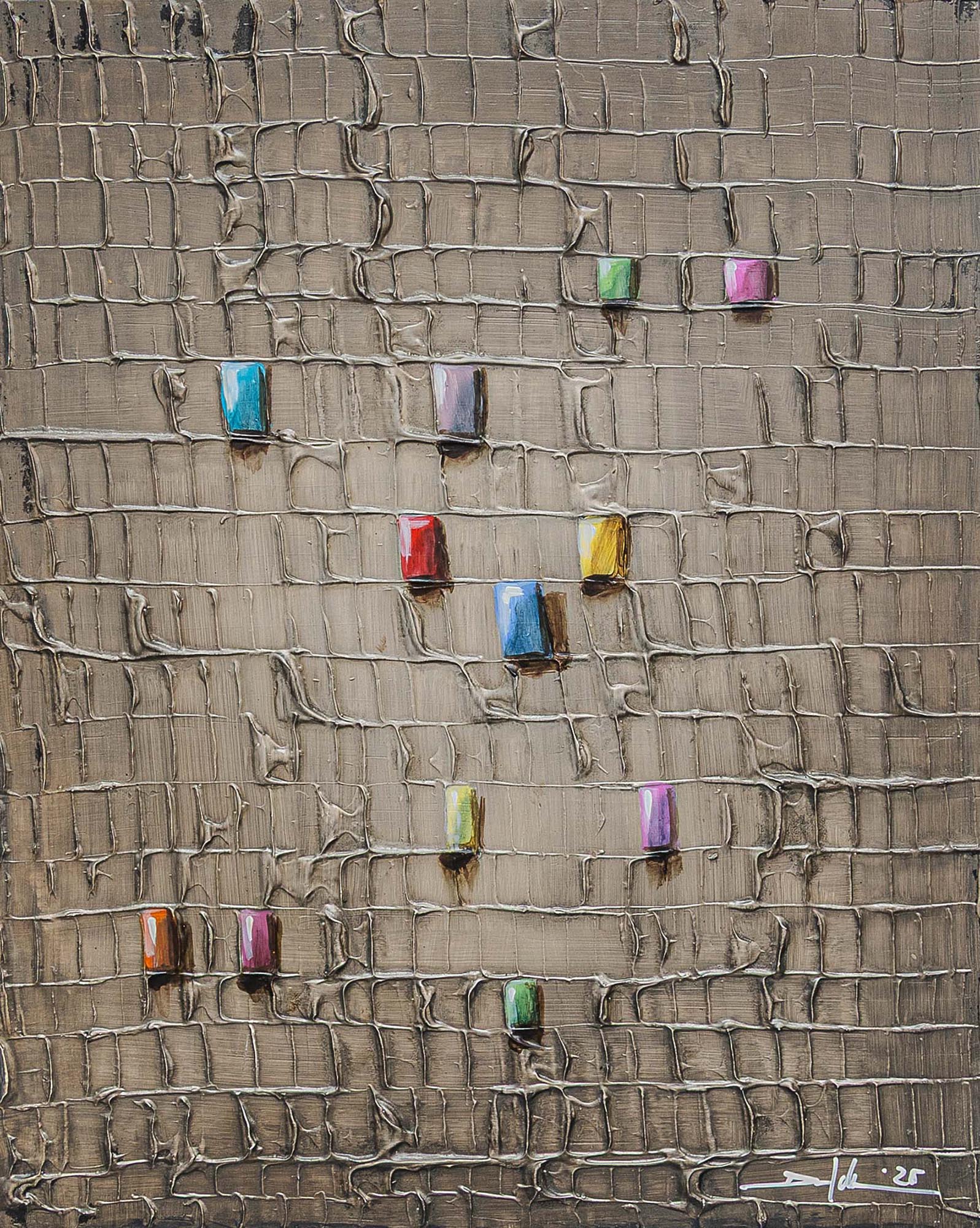 Danny Frede: Bild ‚Pixels / grau‘ (2026) (Unikat) – Art.-Nr. 961230.00