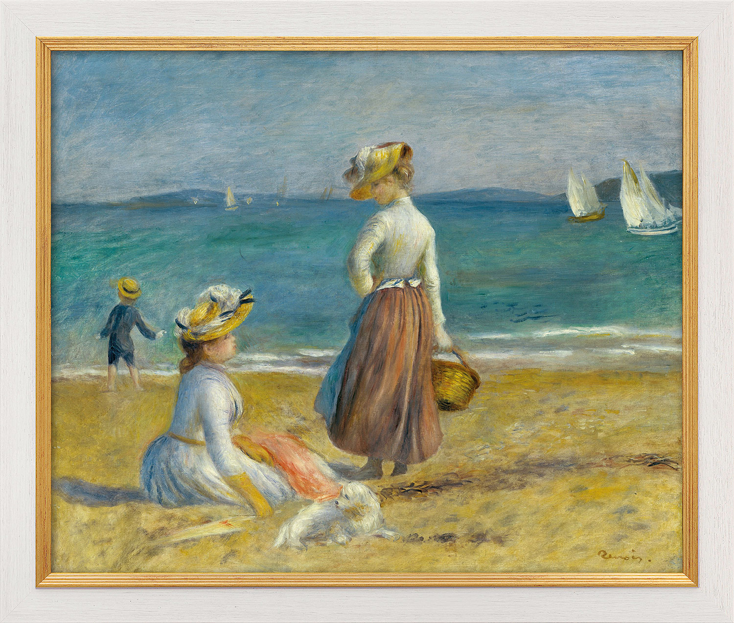 Bild "Zwei Frauen am Strand" (1890), gerahmt von Auguste Renoir kaufen