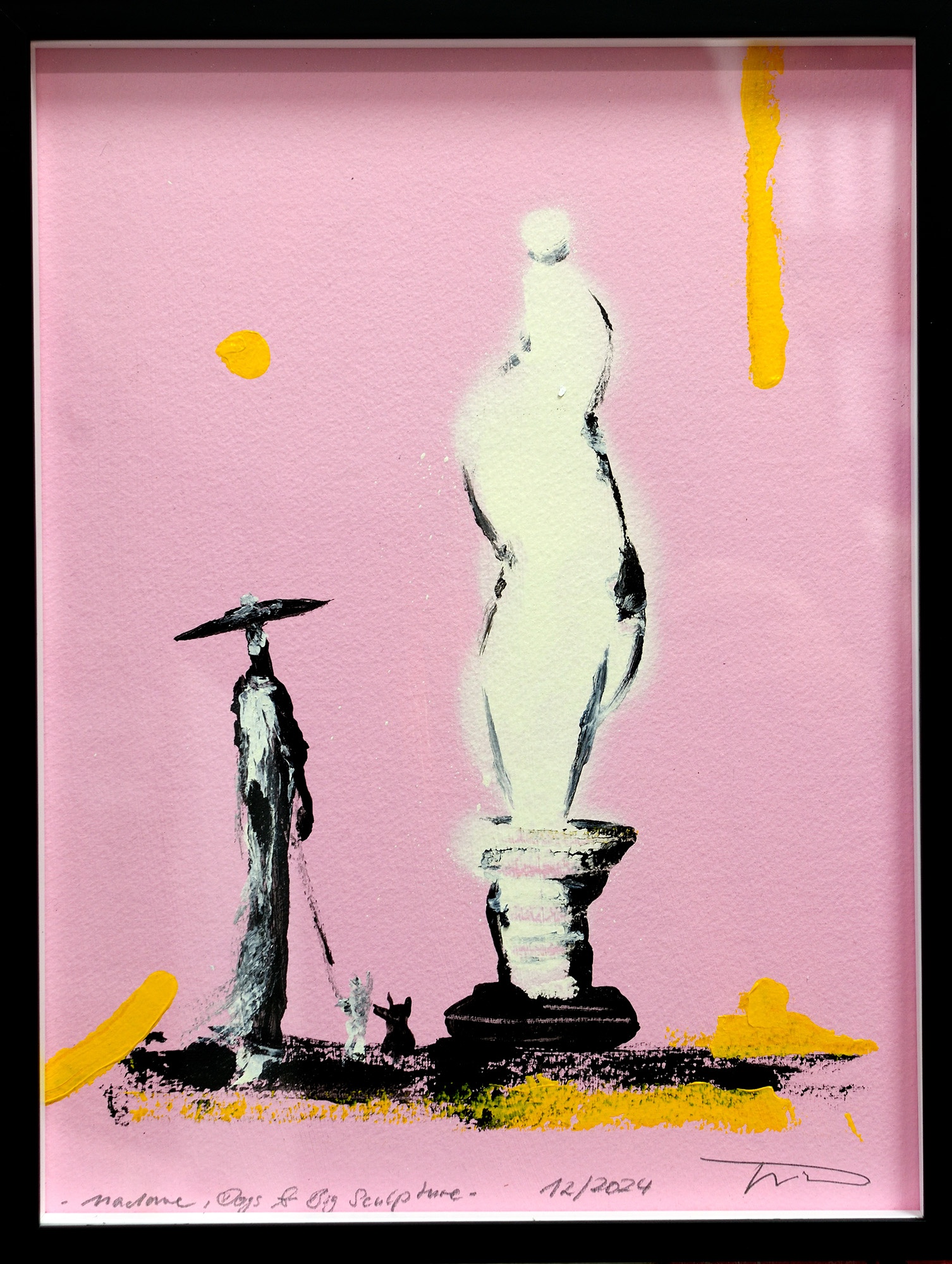 Lars Teichmann: Bild ‚madame-dogs-and-big-sculpture‘ (2024) (Unikat)