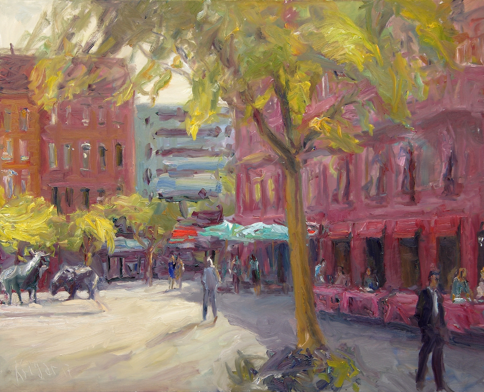 André Krigar: Bild ‚Börsenplatz, Frankfurt‘ (2018) (Unikat)