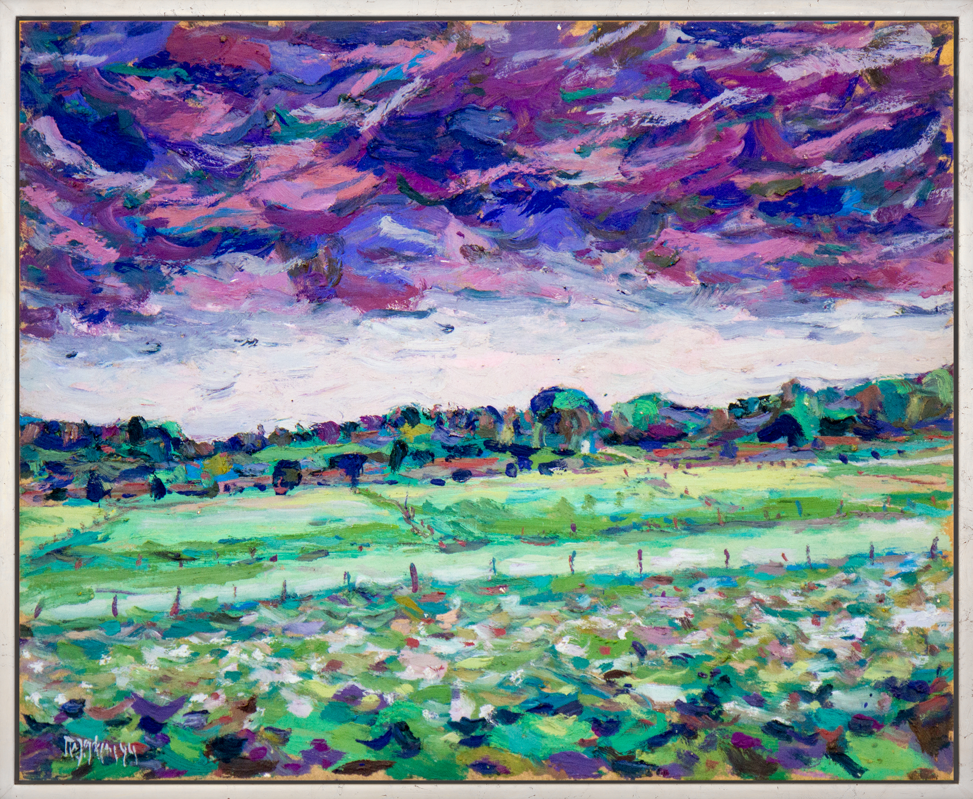 Theodor Gerkens: Bild ‚Moorwiesen und Wolken‘ (1984) (Unikat)