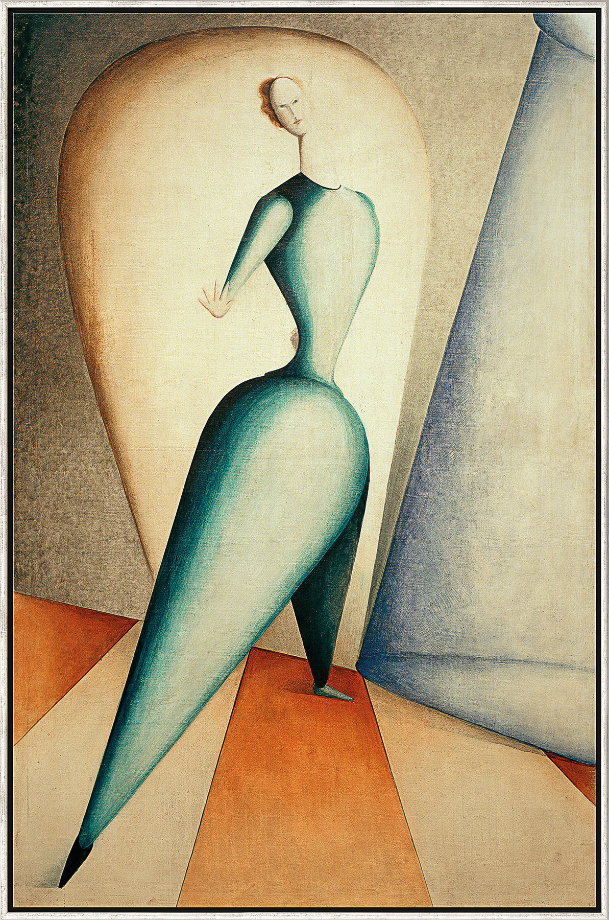 Bild "Die Tänzerin" (1922), gerahmt von Oskar Schlemmer