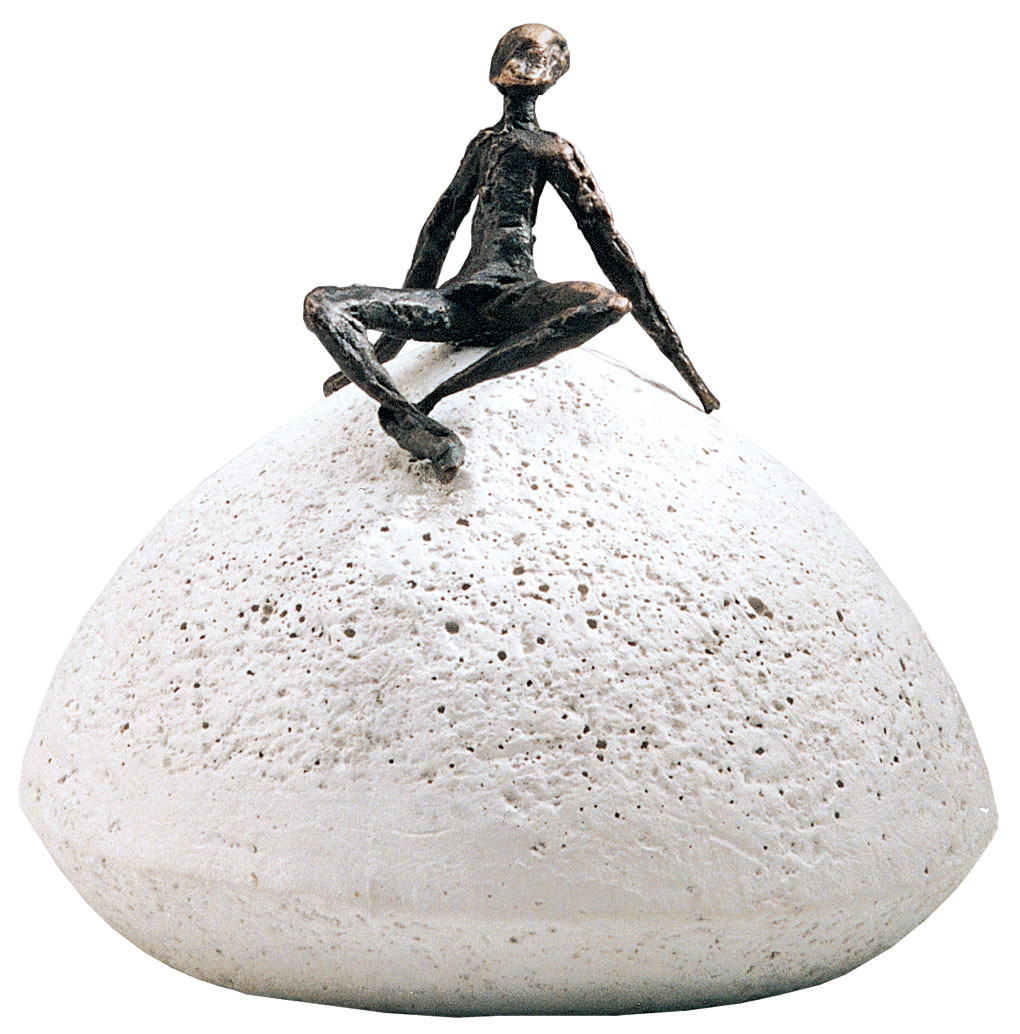 Skulptur "Zeit der Entspannung", Bronze auf Steinguss von Luise Kött