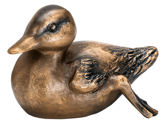 Gartenskulptur "Entenküken Nachzügler", Bronze kaufen ars mundi