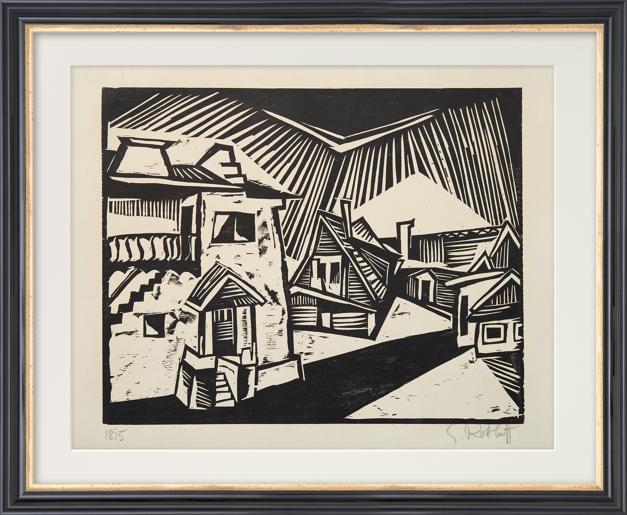 Karl Schmidt-Rottluff: Bild ‚Dorf bei Regen‘ (1918)