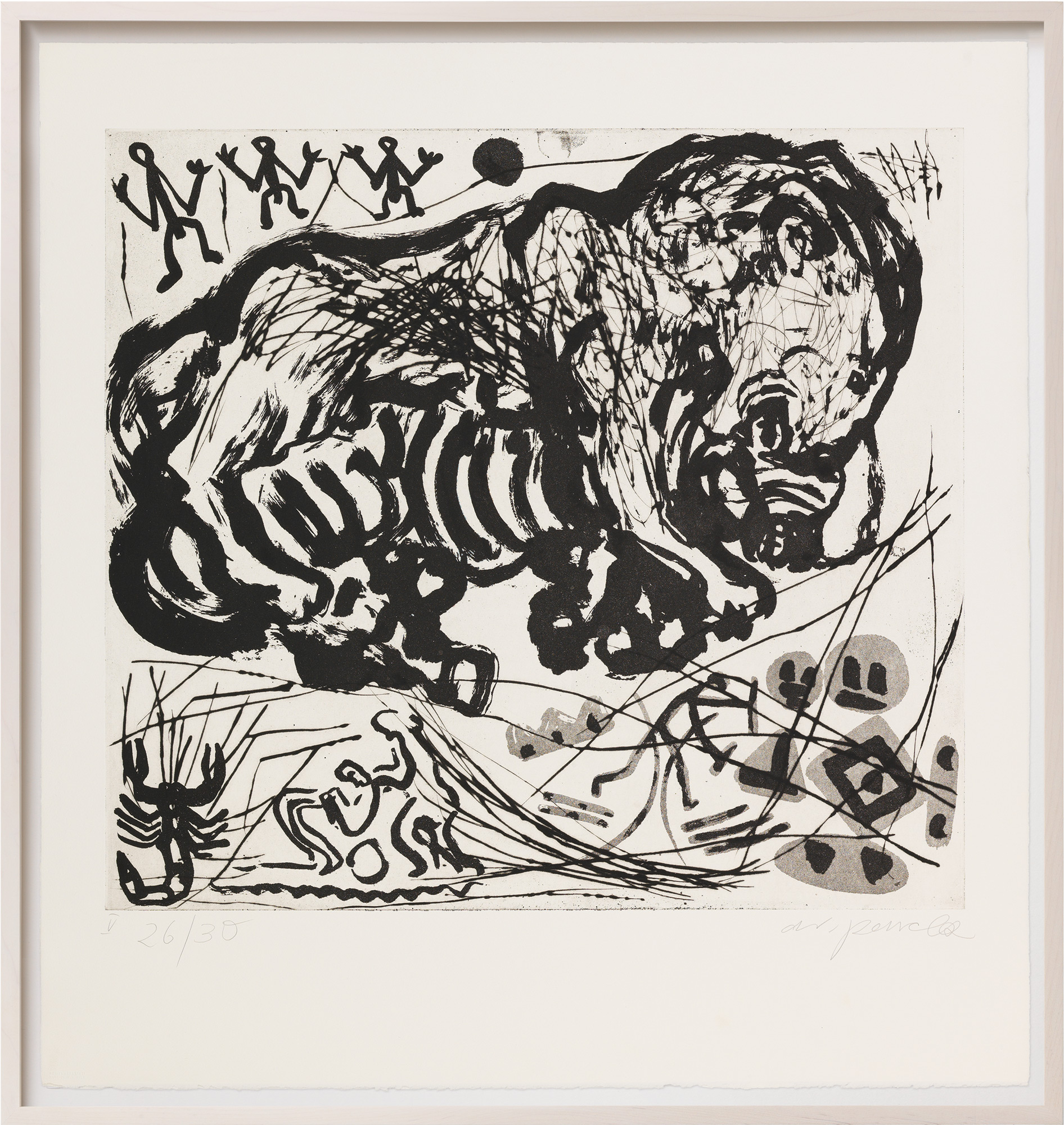 A. R. Penck: Bild ‚Was einem Emigranten durch den Kopf geht – Tafel V‘ (1987) (Unikat)